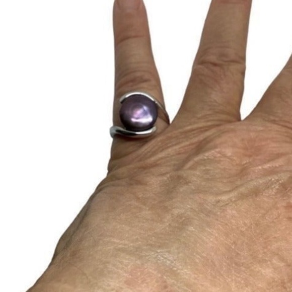 Honora Cultured Pearl Sterling Silver Ring Size 11 Excellent Condition